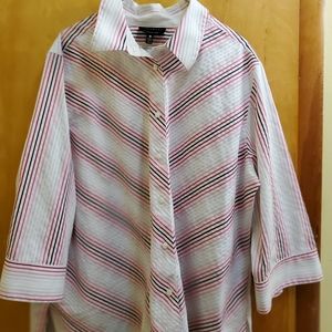 20W Foxcroft striped shirt shaped fit